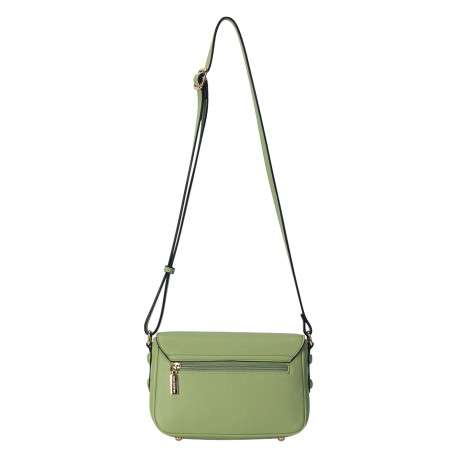 Sac vert d'eau uni avec une bandoulière et fermeture à rabat - Image 3