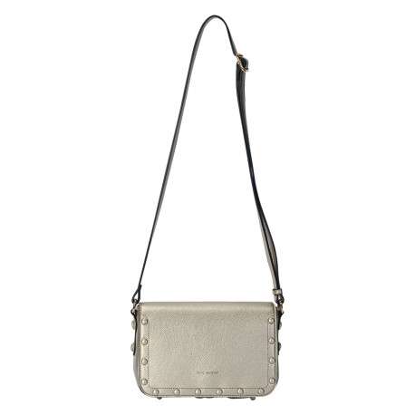 Sac or uni avec une bandoulière réglable et fermeture avec rabat