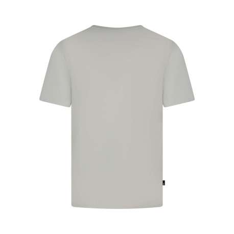 T-shirt en coton écru à coupe droite avec nom de la marque floqué - Image 2