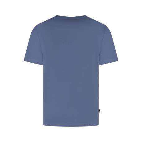 T-shirt en coton ciel uni pourvu d'une coupe droite et d'un col rond - Image 2