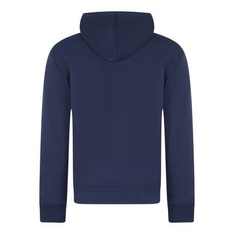 Sweat à capuche en coton mélangé bleu marine imprimé avec une coupe droite - Image 2