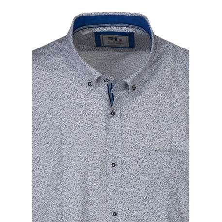Chemise en coton mélangé blanche à motifs avec une coupe droite - Image 3