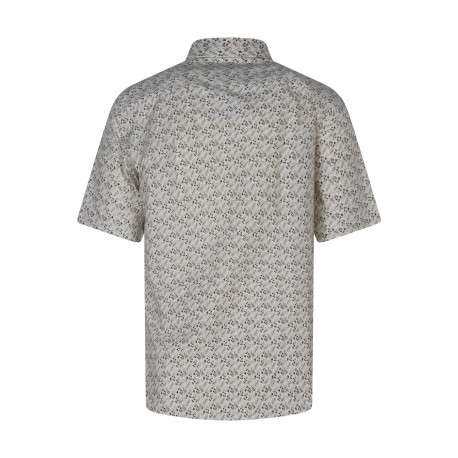 Chemise en coton mélangé écrue à motif floral avec une coupe droite - Image 2