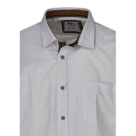 Chemise écrue en coton mélangé avec une coupe droite et un col à revers - Image 3