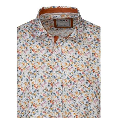 Chemise en coton multicolore à motif floral imprimé avec une coupe droite - Image 3