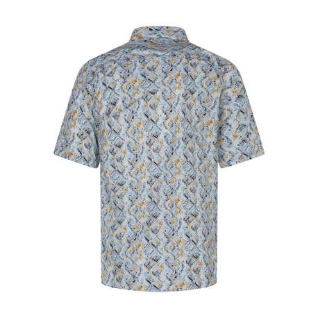 Chemise bleu clair en coton à motifs imprimés avec une coupe droite - Image 2