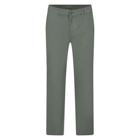 Pantalon chino en coton biologique vert uni à coupe droite avec 4 poches