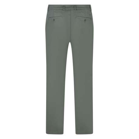 Pantalon chino en coton biologique vert uni à coupe droite avec 4 poches - Image 2