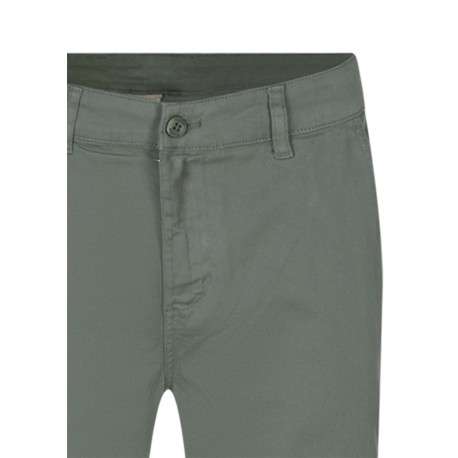 Pantalon chino en coton biologique vert uni à coupe droite avec 4 poches - Image 3
