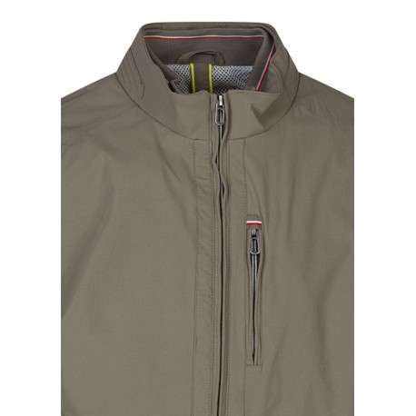 Blouson kaki uni avec une coupe droite, un col montant et 3 poches zippées - Image 3