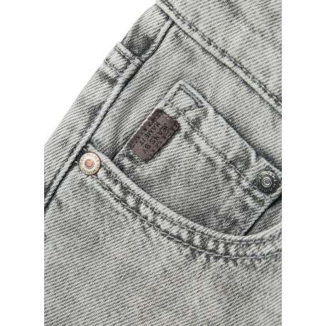 Jean en coton gris clair uni pourvu d'une coupe droite et de multiples poches - Image 5