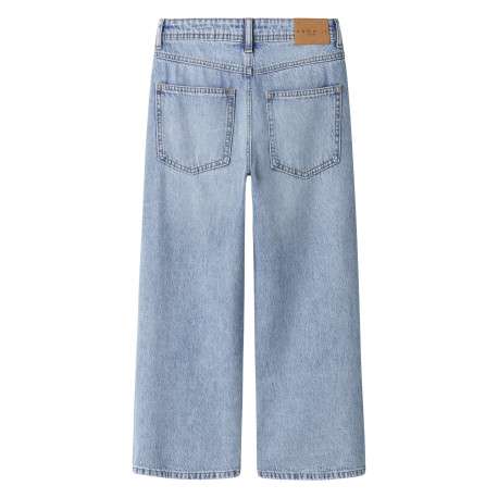 Jean en coton stone uni pourvu d'une coupe large et de multiples poches - Image 2