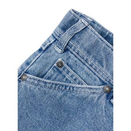Jean bleu uni pourvu d'une coupe droite et de multiples poches - Image 5