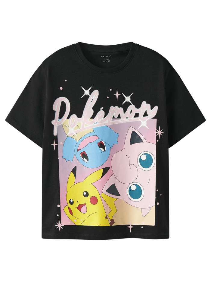 T-shirt en coton noir uni...