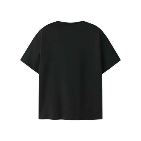 T-shirt en coton noir uni pourvu d'un col rond et d'un imprimé pokémon - Image 2