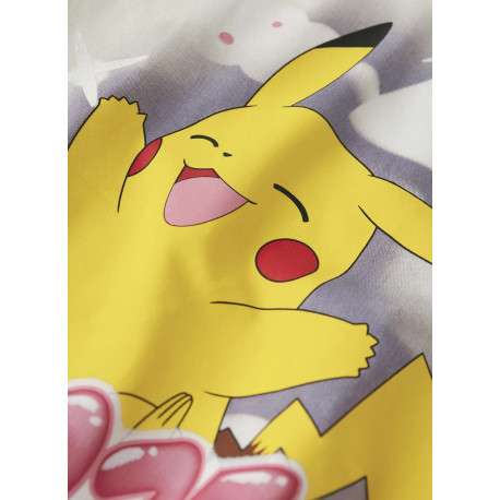 T-shirt en coton blanc uni pourvu d'un col rond et d'un imprimé pokémon - Image 4