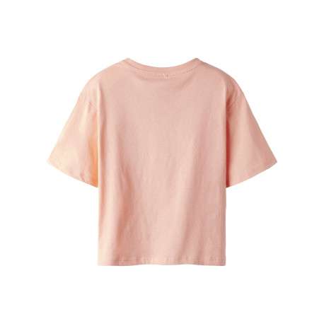T-shirt en coton biologique peche uni pourvu d'un coeur brodé - Image 2
