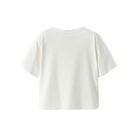 T-shirt en coton biologique blanc uni pourvu d'un imprimé ampoule - Image 2