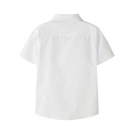 Chemise en coton biologique blanche unie pourvue d'une coupe droite - Image 2
