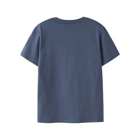 T-shirt en coton biologique indigo uni pourvu d'un imprimé ours - Image 2