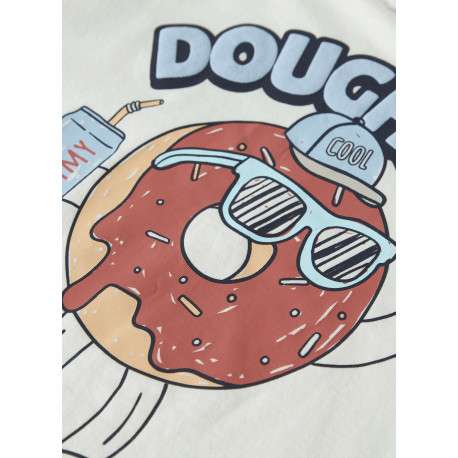 T-shirt en coton biologique blanc uni pourvu d'un imprimé donut - Image 3