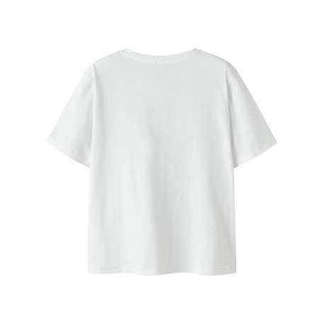 T-shirt en coton biologique blanc uni pourvu d'un poche plaquée - Image 2