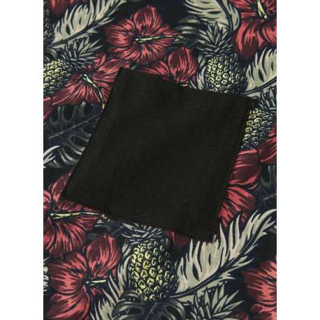 T-shirt en coton biologique noir à motifs pourvu d'une poche plaquée - Image 3