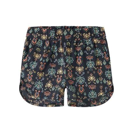 Short chino marine à motifs pourvu d'une coupe fluide et d'une taille élastiquée