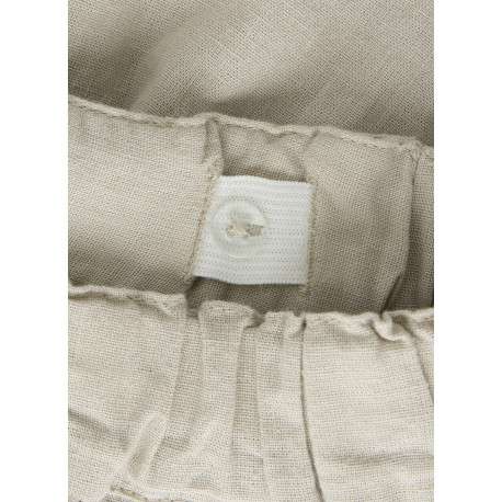 Short chino en lin et coton beige uni pourvu d'une coupe fluide - Image 3