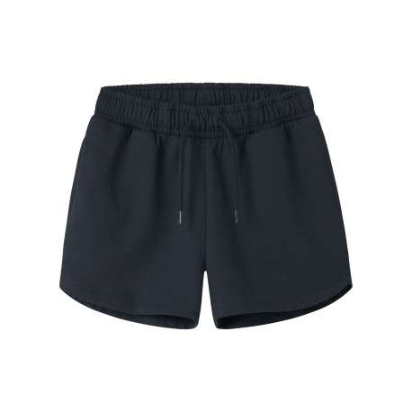Short jogging marine uni pourvu d'une coupe fluide et d'une taille élastiquée