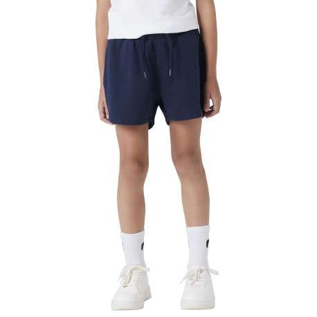 Short jogging marine uni pourvu d'une coupe fluide et d'une taille élastiquée - Image 3