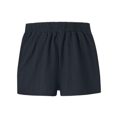 Jupe-short en coton mélangé marine uni pourvu d'une coupe droite - Image 2