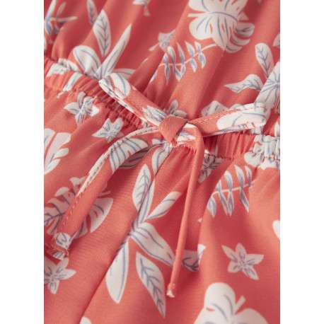 Combishort en coton biologique corail à motifs pourvu d'un col bateau - Image 3