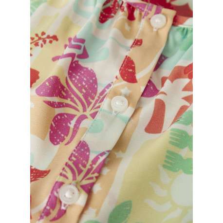 Combishort en coton multicolore à motifs pourvu d'une coupe droite - Image 3