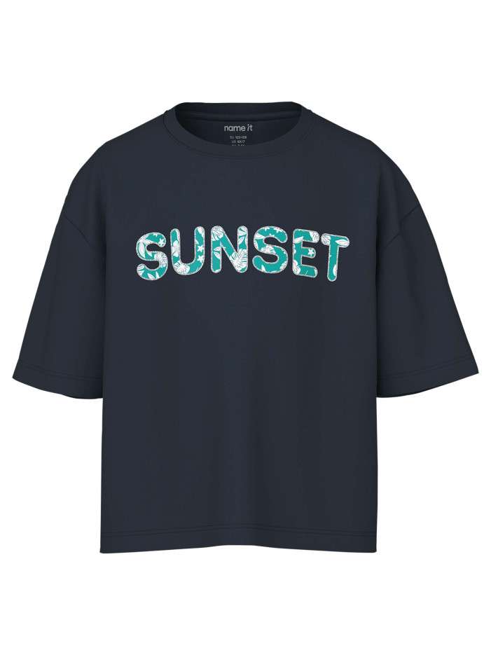 T-shirt en coton marine uni...
