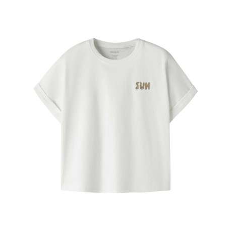 T-shirt en coton biologique blanc uni pourvu de manches courtes