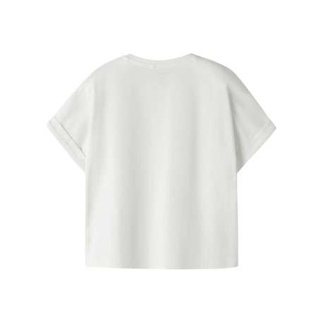 T-shirt en coton biologique blanc uni pourvu de manches courtes - Image 2
