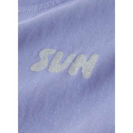 T-shirt en coton biologique violet uni pourvu de manches courtes - Image 5