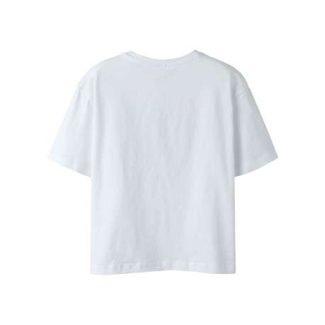T-shirt en coton biologique blanc uni pourvu d'un imprimé léopard - Image 2