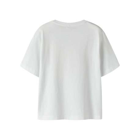 T-shirt en coton biologique blanc uni pourvu d'un imprimé zèbre - Image 2