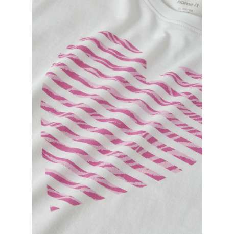 T-shirt en coton biologique blanc uni pourvu d'un imprimé zèbre - Image 3
