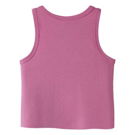 Débardeur en coton biologique rose uni pourvu d'un col rond - Image 2