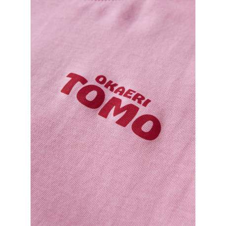 T-shirt en coton biologique rose uni pourvu d'un imprimé chat - Image 5