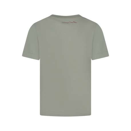 T-shirt en coton vert d'eau à coupe ajustée pourvu d'un col rond - Image 2