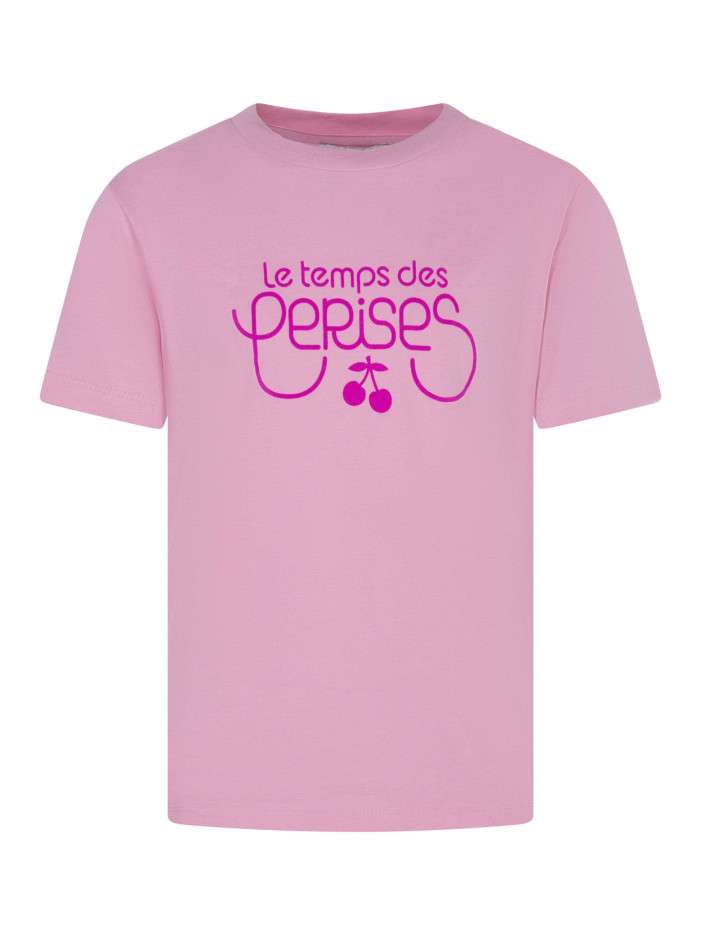 T-shirt en coton rose uni...