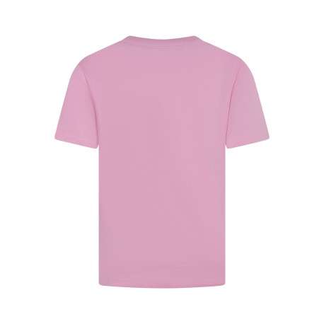 T-shirt en coton rose uni avec logo imprimé et une coupe droite - Image 2