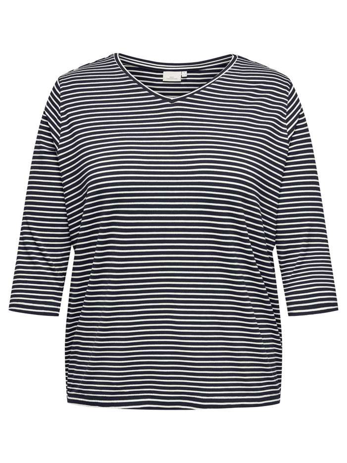 T-shirt marine à rayures...