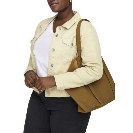Blouson en coton mélangé écru uni avec une coupe ajustée et un col à revers - Image 6