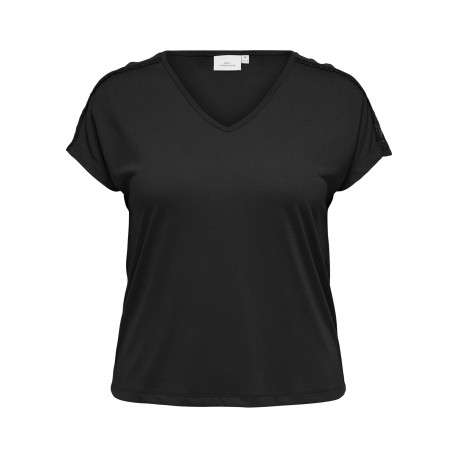 T-shirt noir uni avec une coupe ajustée et des manches courtes
