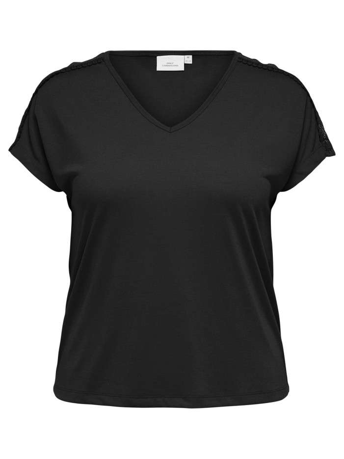 T-shirt noir uni avec une...